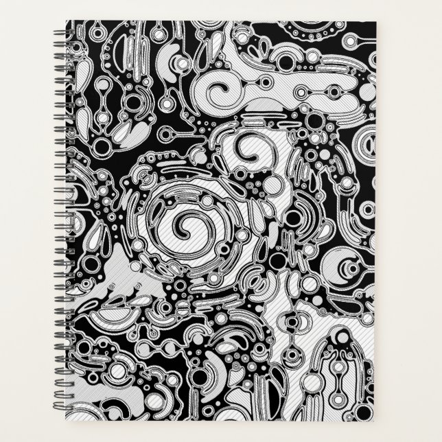 Agenda Arte Geométrica Preto e Branco 3 (Frente)