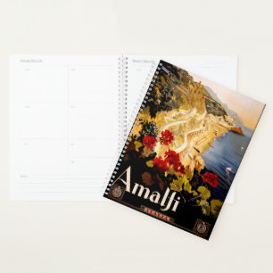 Agenda Arte Gráfico de Poster de Viagem Vintage Amalfi It