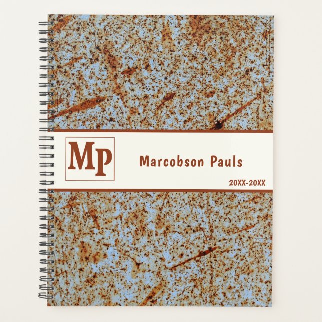 Agenda Arte Industrial Rusty Metal Masculina (Frente)