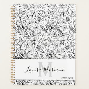 Agenda Arte Intriciada em Floral e Borboleta