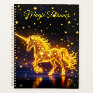 Agenda Arte mágica de design de unicórnio de ouro de vive