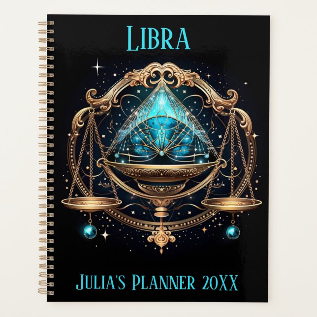 Agenda Arte Místico do Zodíaco de Libra  (Frente)