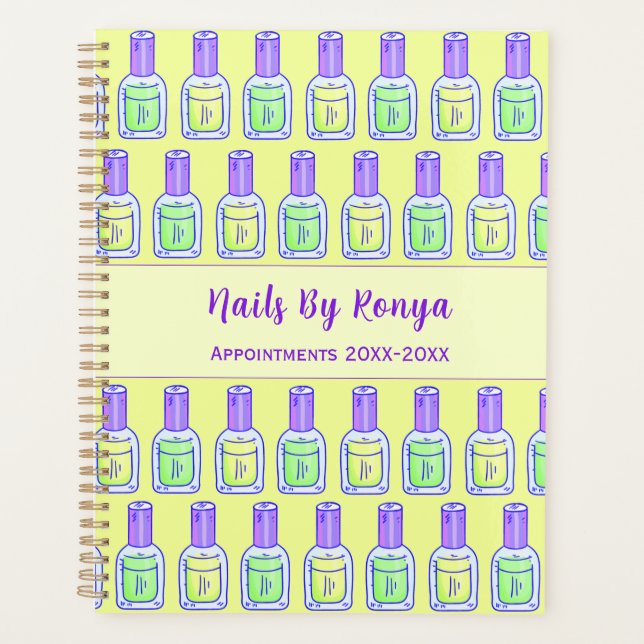 Agenda Arte Nail Polonês Salon Nail Nail Verde (Frente)