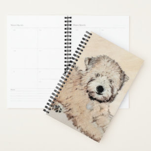 Agenda Arte original de pintura terrier com revestimento