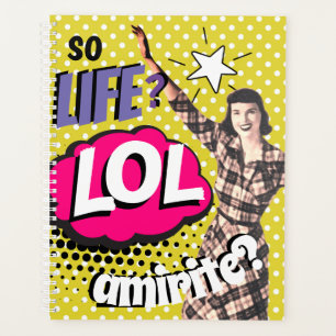 Agenda Arte Pop de Quadrinhos Retro Texto Divertido
