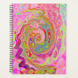 Agenda Arte retrógrada, amarela e Abstrato magenta