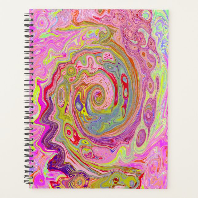 Agenda Arte retrógrada, amarela e Abstrato magenta (Frente)