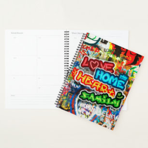 Agenda Arte Urbana Colorida Funky Graffiti Amor Casa Cora