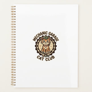 Agenda Arte Vetorial de Gato de Garagem Mecânica - Gara M