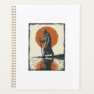 Agenda Arte Vetorial de Reflexo do Pôr do Sol da Figura A