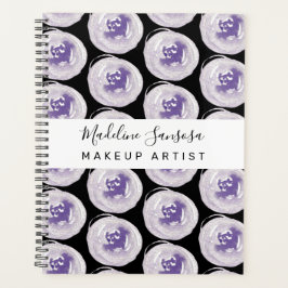 Agenda Artista de Maquiagem Mão Aquarela Papoulas Roxo Pr