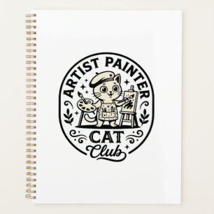 Agenda Artista Pintor Gato Gato Engraçado Gráfico - Artis
