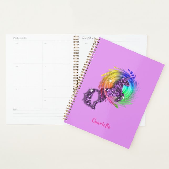 Agenda Artista Rainbow Unicorn Personalizado (Exibição)