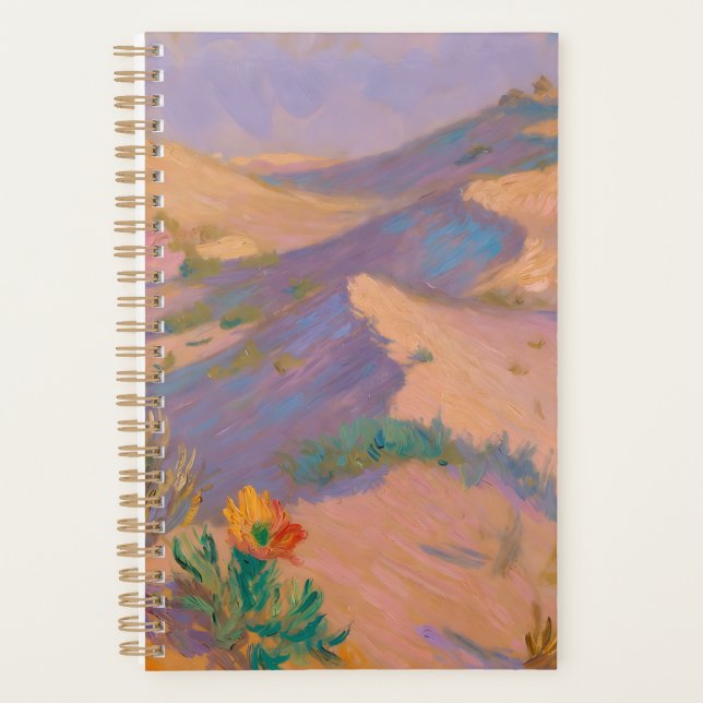 Agenda Artistic spiral notebook with desert drawings  (Frente)