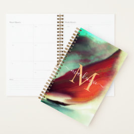 Agenda Artístico Vintage Boat Watercolor Monogramado
