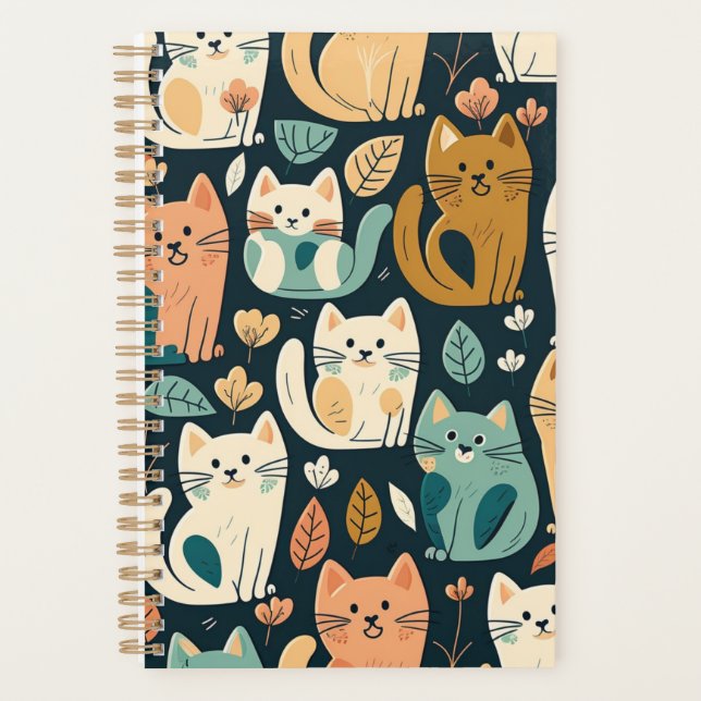 Agenda Artsy Cat Pattern Cute (Frente)