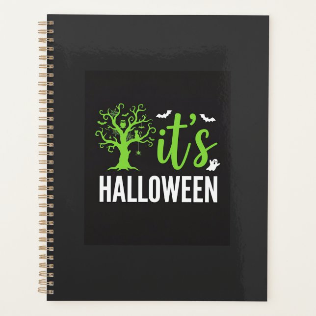 Agenda Árvore Assustadora do Halloween Morcegos Vetor Des (Frente)