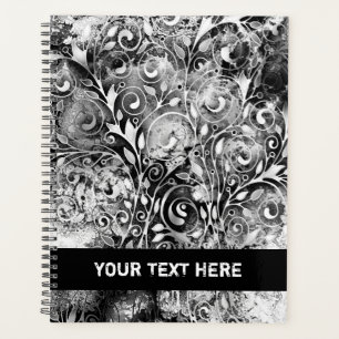Agenda Árvore da Vida - Folhas em Espiral Estilo Grunge 1