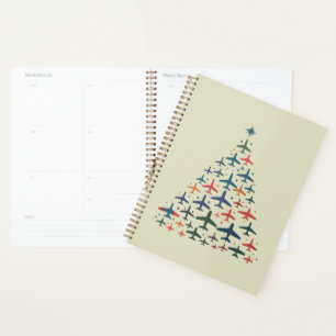 Agenda Árvore de Natal de Avião Piloto Retro Voando Voo 