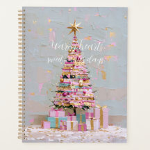 Árvore de Natal Rosa e Dourada Impasto