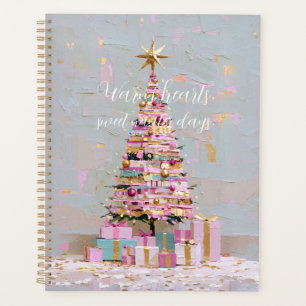 Agenda Árvore de Natal Rosa e Dourada Impasto