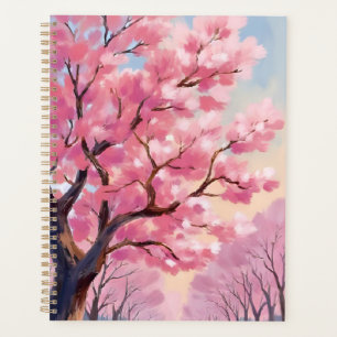 Agenda Árvores de Cerejeira em Flor Pintura Floral Rosa