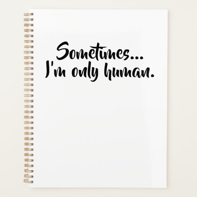 Agenda Às vezes... sou apenas humano (Frente)