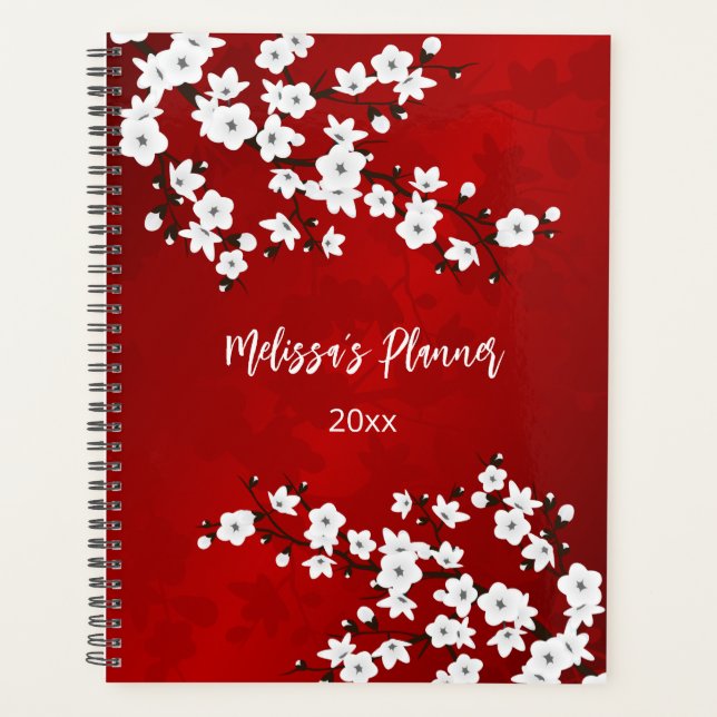 Agenda Asia Floral White Chersom Red (Frente)
