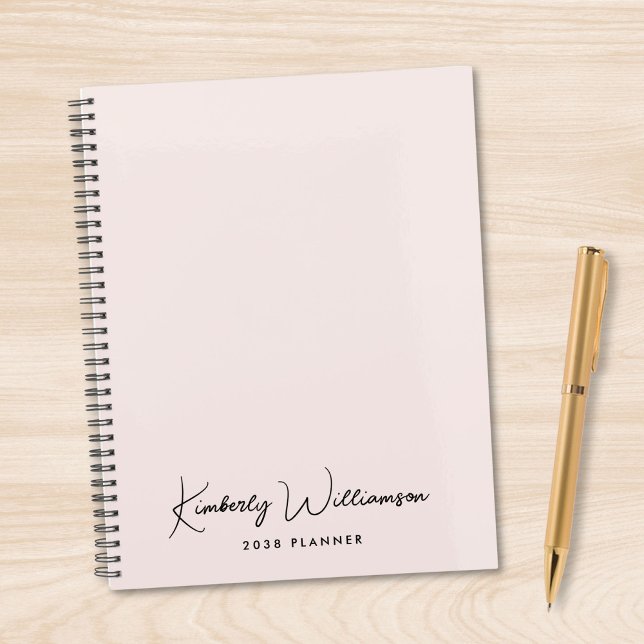 Agenda Assinatura Chic Monograma Rosa (Chic Signature Script Monogram Pink Planner)