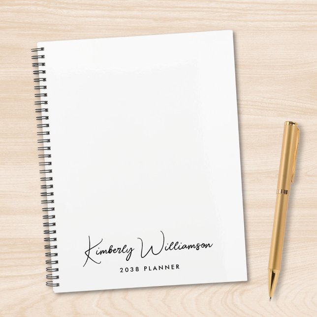 Agenda Assinatura Chic Script Monograma Negócios (Chic Signature Script Monogram Business Planner)