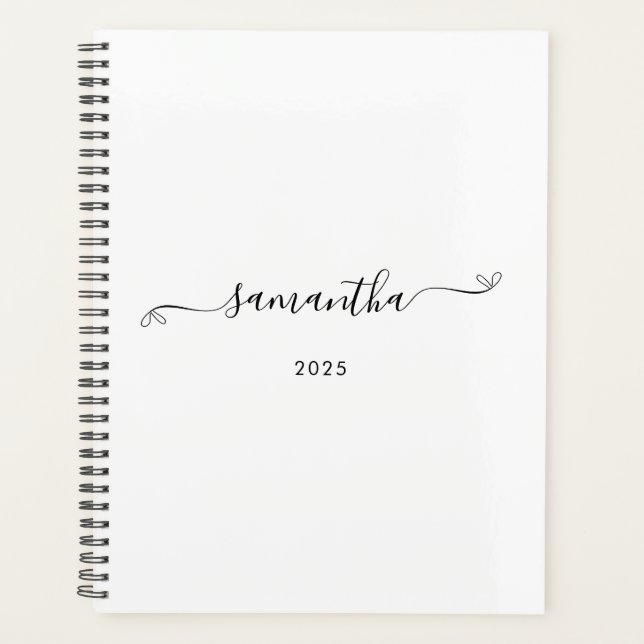 Agenda Assinatura de Nome com Laço Fofo (Frente)