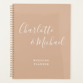 Agenda Assinatura Elegante Casamento Tan Taupe