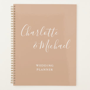 Agenda Assinatura Elegante Casamento Tan Taupe