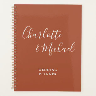 Agenda Assinatura Elegante Casamento Terracota Script