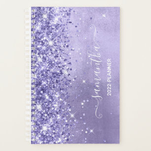 Agenda Assinatura Rosa Azul Lavanda Brilho Periwinkle