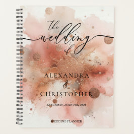 Agenda Assinaturas de Casamento em Aquarela Tom de Terra