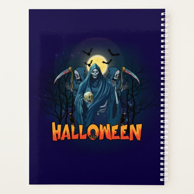 Agenda Assustador Esqueleto Noturno Halloween, Meu Humor  (Verso)