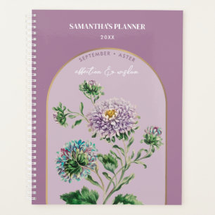 Agenda Aster de Setembro de Flor Personalizado