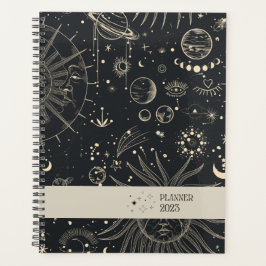 Agenda Astral Místico Preto Vintage