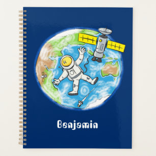 Agenda Astronauta engraçado no espaço e na banda desenh