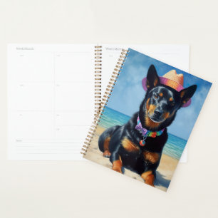 Agenda australiano Kelpie on Beach, cão amante presente d