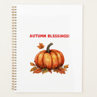 Agenda Autumn Blessings Pumpkin with Fall Leaves Classic