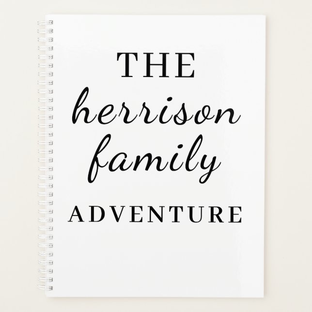 Agenda Aventuras em Família Design Minimalista Moderno (Frente)