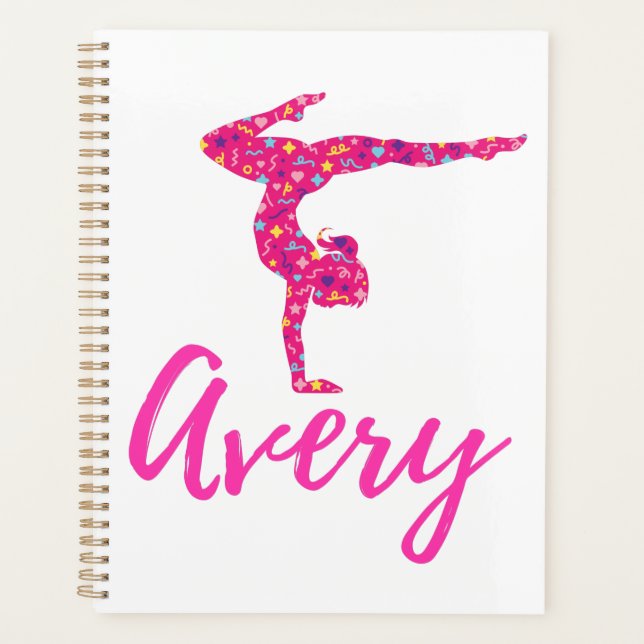 Agenda Avery de Nome de Gymnast Personalizado (Frente)