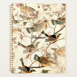 Agenda Aves bonito e Flores Rosa