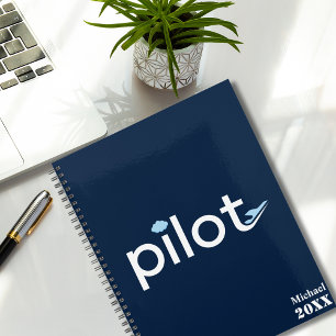 Agenda Avião e Foto de Tipografia legal 'Pilot', personal