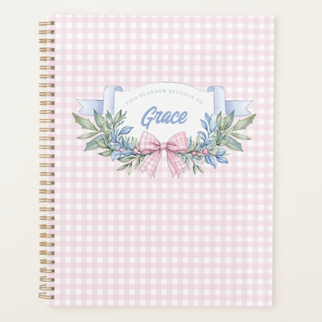 Agenda Avô de Gingham, Rosa-Rosa, de pré-disquete (Frente)