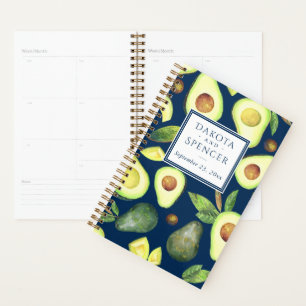 Agenda Avocado Blossoms Padrão azul-Marinho russo