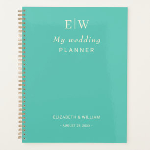 Agenda Awe Aquático Simples Elegante com Casamento Monogr