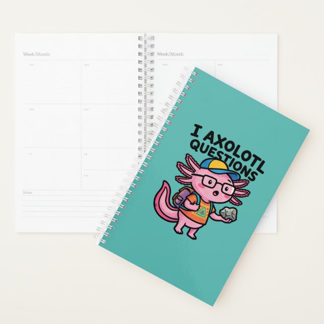 Agenda Axolote Nerd Sarcástico Eu Faço Perguntas de Axolo (Exibição)